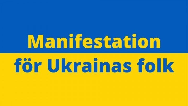 Manifestation för Ukrainas folk